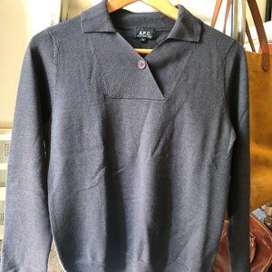 A.P.C. gray wool/cashmere sweater Medium EUC